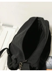 Flap Messenger Bag Casual Black Shoulder Bag Students Commute Sling Bag For Man Man Bag Cross Body Bag Side Bag School Supplies Fall Bag For Man Cylinder Bag Old Money Christmas Funny Gifts Travel Hol