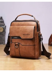 Vintage Men s Crossbody Satchel Bag Hand Business Casual Bag For Father Anniversary Gift Strap Color Random Random Style Vintage Purse Sling Bag