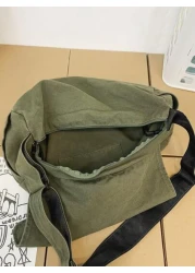 حقيبة عبر الجسم متروكة بطراز رجعي من العام 2000، قماشية بسعة كبيرة، موضة عصرية، متوفرة ب- 4 ألوان مختلفة، مناسبة