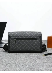 حقيبة كتف مربعة كلاسيكية للرجال، حقيبة جلدية مستعارة عبر الجسم، حقيبة رسول صغيرة مناسبة للطلاب والآباء كهدية