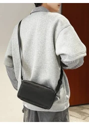 peach tree Men s Box Bag Sling Bag Shoulder Bag Small Square Bag Business PU Waterproof Flap Bag Wallet Business Storage Bag Suitable For Business Trips Graduation School Supplies