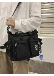 حقيبة حزام متعددة الوظائف لطلاب المدارس الثانوية والجامعات المبتدئين، حقيبة كاجوال للرجال مزينة بإبزيم، حقي