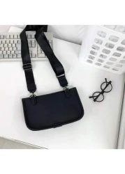 1pc Rhombic Pattern Iridescent Black Matte Leather Material Cover Type Closure Fashion Men Messenger Bag Chest Bag Unisex Suitable For Spring Cycling For Teenagers And Young People