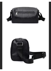 New Men s Commuter Shoulder Messenger Bag Lightweight PU Soft Leather Small Bag Minimalist Sophisticated Pillow Bag