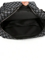 حقيبة كتف جلدية بطبعات للرجال، حقيبة محفظة صغيرة للأعمال مع سحاب مضاد للسرقة لهدايا عيد الميلاد، حقيبة كروس ب