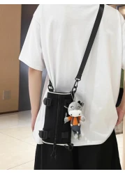 Letter Graphic Bucket Bag With Bag Charm Casual Crossbody Bag Sling Bag Shoulder Bag Side Bag Square Bag For Holiday Travel Essentials School Bag For College Students Summer Gifts For Boyfriend Colleg