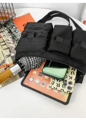 حقيبة كتف رجالية كاجوال ذات لون أحادي، حقيبة رسول متعددة الاستخدامات، خفيفة الوزن وعصرية للسفر والخارج