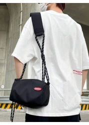 Men s Casual Fashion Diagonal Shoulder Bag Green Nylon Adjustable Strap Streetwear Style No Prints Hand Wash Or Dry Clean Suitable For Outdoor Wear