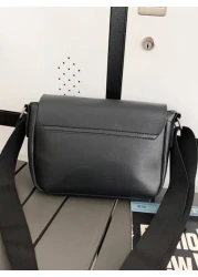 حقيبة كروسبودي بنمط أعمال رجالي بطبعة حرفية بسيطة مع غطاء جلد ، حقيبة كاجوال للكتف ، حقيبة جانبية ، حقيبة معلق