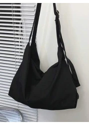 Fashionable Large Capacity Solid Color Tote Bag Casual Men s Shoulder Bag Unisex Messenger Bag College Student School Campus Backpack Travel Office Bag Shopping Bag Gift For Men Crossbody Bag