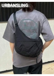 Men s Stylish Solid Color Large Capacity Crossbody Bag Business Commuter Simple Chic Shoulder Bag Streetwear Dumpling Bag Outdoor Activities Convenient Travel Sling Bag Multi Pocket Suitable For High