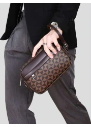 حقيبة يد رجالية ذات تصميم بسيط موديل 2025، مزودة بسحاب، مناسبة للاستخدام اليومي والسفر والرحلات، يمكن ارتداؤها