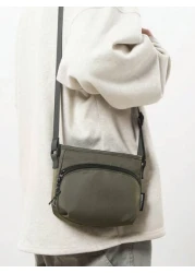 New Fashion Simple Solid Color Adjustable Strap Men s Shoulder Bag Outdoor Casual Sports Cycling Fitness Portable Messenger Bag Suitable For School Commuting And Small Items