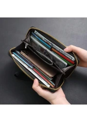 CarrKen 1pc Men s Essential Casual Zipper Handbag Large Capacity Phone Wallet With Multiple Pockets Card Slots Gift For Boyfriend Father Son