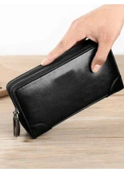 محفظة رجالية طويلة بحيز بسيط للبطاقات حافظة رخصة القيادة