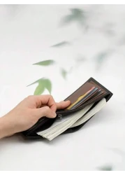 HOVI'S محفظة قصيرة للرجال - موضة عصرية كاجوال كلاسيكية لطلاب الجامعة | محفظة شباب أعمال جديدة متعددة الفتحات مصمم