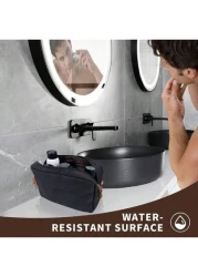 1pc Large Capacity Travel Toiletry Bag Oxford Fabric Multi Compartment Grooming Makeup Pouch Cationic Finish Solid Color For Business Trip Shaving Kit Skincare Organizer Bag Christmas Winter Christmas