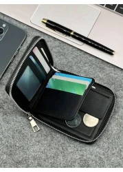 HOVI'S طور مظهرك مع محافظ جلد الأعمال الأنيقة، محفظة أنيقة قصيرة بطراز نقود قديمة، هدايا رجالية مضحكة، محفظة للع