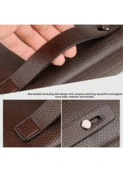 Genuine Leather Clutch Wallet Business Password Lock Wallet Anti Theft Handbag Wallet Phone Stand Briefcase Travel Bag Coffee Color Gifts Fall Christmas Scream Men Bag Men Wallet Hand Bag Men Coin Pur