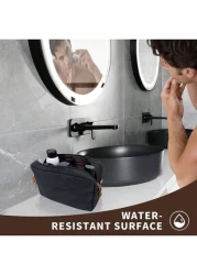 1pc Large Capacity Travel Toiletry Bag Oxford Cloth Compartment Wash Bag Makeup Bag Cation Material Solid Color For Business Trip Shaving Kit Skincare Products Portable Storage Bag Toiletry Organizer