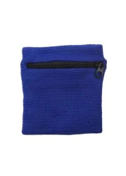 حافظة معصم بسحاب ذات لون أحادي مع مفاتيح، لتجميع العملات المعدنية والتخلص من العرق ، مناسبة للرياضة كالكرة ال