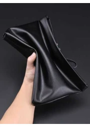 gorchis New Men s Soft Leather Clutch Bag Large Capacity Envelope Bag Black Practical With Space For Mobile Phones And Change Handbag Purses Anti Theft Bag Carry On College Multi Functional Christmas