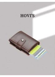 HOVI S Retro Classic Fashion Pop RFID Card Holder Portable Multi Function Wallet Cash Holder Multi Card Position Card Box Autom Mini Bag Small Bag