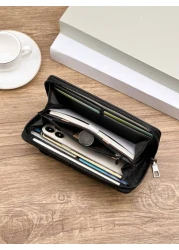 HOVI'S محفظة كلاتش ذات سعة كبيرة بتصميم مطبوع، محفظة طويلة بسيطة عصرية ذات طراز قديم، محفظة نسائية رجالية محمولة