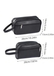 حقيبة رجالية جلد PU أحادية اللون للهاتف المحمول, حقيبة يد صغيرة, حقيبة يد, حقيبة معصم, للعمل، نهاية الأسبوع، الس