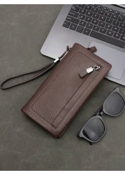 HOVI S Fashionable Minimalist Long Wallet Zipper Wallet Multi Functional Business Portable Multi Card Slots Phone Bag Clutch Purse Young People Coin Purse Card Holder Men Women Wallets Unisex Clutch