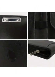 قطعة واحدة محفظة أعمال DIY من الجلد الصناعي بسحاب مع لوح كتابة بحجم الرسالة والحافظة A4، ملف وحافظة منظمة مقابلة