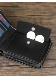 HOVI S Fashionable Minimalist Snap Short Wallet Business Casual Compact Multi Functional Multi Card Slot Wallet Coin Purse Card Holder Men s Wallet
