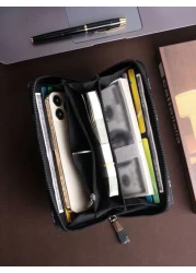 HOVI S Multi Functional Business Men s Clutch Bag Large Capacity Double Zipper Design With Card Slots Ideal Gift For Men On Holidays Anniversaries