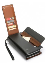Leather Men s Clutch Wallet Men s Business Password Lock Wallet Anti Theft Clutch Wallet With Phone Stand Handbag Travel Bag Coffee Color Durable
