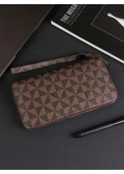 HOVI'S حقيبة اليد الرجالية الأنيقة والبسيطة، كبيرة السعة، متعددة فتحات البطاقات، حقيبة رسغ محمولة، هدية رائعة ل