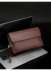 gorchis New Clutch Bag With Multiple Pockets Password Lock Anti Theft Large Capacity Business Casual Style Quality Handbag Wristlet Bag Organizer Storage Portable Wallet Gifts Fall Christmas Scream Me