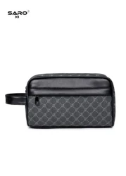 saroxi Men s Large Capacity Clutch Wallet Handheld Wrist Bag Casual Fashion Clutch Bag For Travel Work Commute Scratch Resistant Lightweight Black Color Suitable Gift For Husband Boyfriend Men Luxury