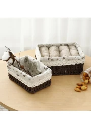 Set of 3 Eco-Friendly Handwoven Storage Baskets &ndash; Durable Woven Bins with Sturdy Plastic Frame and Removable Liners for Toys, Books, and Toiletries &ndash; Decorative and Versatile Home Organization - Brown