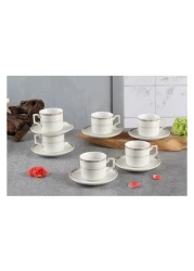 شالو باي إس آند إيه روزا طقم أكواب القهوة والصحون 90 ملل 12 قطعة