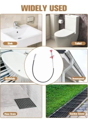 62-Inch Drain Snake Tool - Heavy-Duty Hair Clog Remover &amp; Sink Cleaner for Kitchen, Bathroom, Shower, Tub, and Toilet.