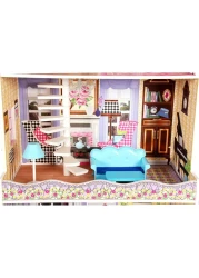 Princess Wooden Dollhouse for Kids &ndash; Large 3-Story Pretend Play Doll House Toy Set with 7pcs Furniture Accessories, Big DIY Dreamhouse for Girls &amp; Toddlers