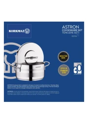 Korkmaz Astron Cookware Set A2056 Silver 12 PCS