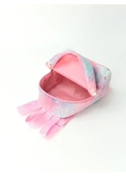 1 Pc Winter New Style Children Girls Mini Cute Stars Moon Printed Soft Plush Adjustable Backpack Suitable For Outdoor Travel Daily Use Holiday Gift School Primary School Students