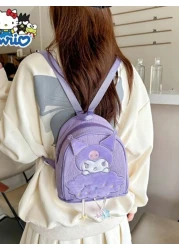 Sanrio حقيبة خفيفة متعددة الاستخدامات للتسوق والحفلات بتصميم كارتوني لطيف يظهر قطة سوداء ميلودي قابلة للعكس للا