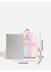 1pc Girls Cute Classic Backpack With 26 A Z Letter Print Shoulder Bag Heart Wallet Adjustable Strap Design Ideal Gift For Valentine s Day Suitable For Daily Outdoor School Travel Hiking Portable