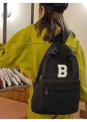 قطعة واحدة 26 حرف الأبجدية DIY العودة إلى المدرسة حقيبة مدرسية كبيرة السعة أنيقة متعددة الوظائف ظهر حقيبة محفظة