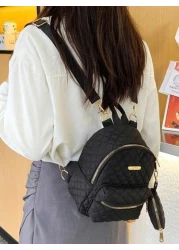 قطعة واحدة حقيبة ظهر مبطنة بسيطة متعددة الاستخدامات مناسبة للطالبات في المدارس والجامعات مقاس صغير أنيق مصنو