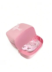 1pc Solid Color Zipper Closure Oxford Cloth Embroidered Dancer Motif Cute Backpack With Separate Shoe Compartment Suitable For Daily Use