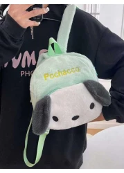 Sanrio حقيبة مدرسية صغيرة لأطفال كارتون Kuromi و Melody من سانريو، ظهر كرتوني لطيف من القطيفة