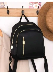 Nylon College Style Casual Backpack For Girls